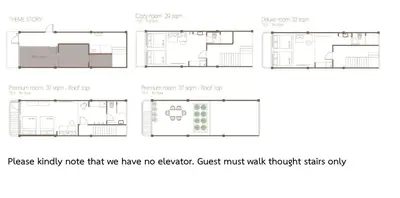 a schematic diagram of a house at Theme Stories - Boutique Guesthouse in Bangkok