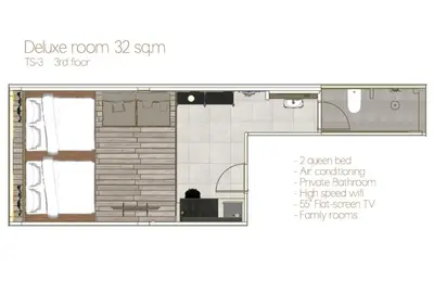 a floor plan of a bathroom with a window at Theme Stories - Boutique Guesthouse in Bangkok