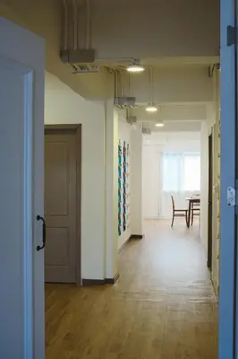 an empty room with a door and a table at Private Full-Floor Spacious 5BR in China Town in Bangkok