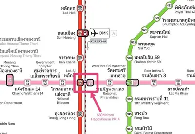 a map of the koreanoreanoreanorean city at Happyhouse Laksi station (PK14) in Lak Si