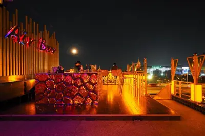 a skate park with a wooden ramp at night at Pak Ping Ing Tang Boutique Hotel in Ban Bang Khen (1)