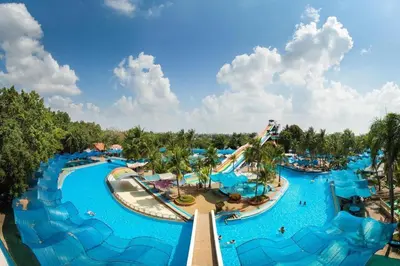 an aerial view of a water park at 5BOX Donmuang Airport in Bangkok