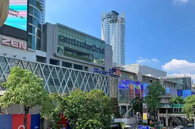 a city with tall buildings and trees in front at 2 BR Suite at BTS NANA Sukhumvit 11 Floor 15 Pool not permitted in Bangkok
