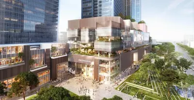 an architectural rendering of a building in a city at Twenty-one BKK House in Bang Kapi