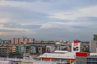 a view of a city with a train at We Resident in Ban Bang Toei (1)