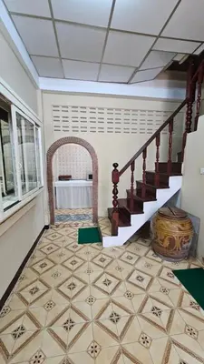 aoyer with a staircase and a tiled floor at DaHouse next to MRT Itsaraphap exit1 in Bangkok Yai