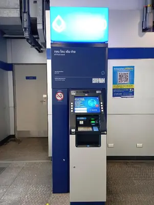 a atm machine in a building with a wall at Bangkok Siam in Bangkok