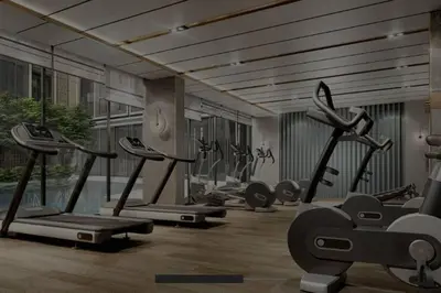 a gym with a bunch of exercise equipment in it at Luxury and cozy apartment in the City center in Bangkok