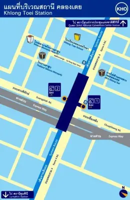 a map of the kiryu tool station at Townhome 3 bed4 Baht Asok MRTBTS Sukhumvit 16 in Bangkok