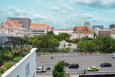 a view of a city with cars on a highway at The Local Khaosan Bangkok Hotel in Bangkok