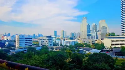 a view of a city with tall buildings at River View Active 02 in Bangkok