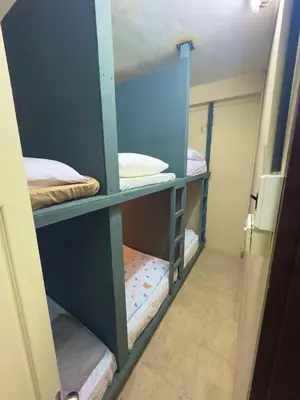 a room with two bunk beds in a room at Hostel 24 Backpackers in Bangkok