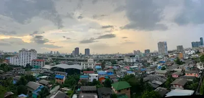 a cityscape of a city with tall buildings at Charming condo 5min walk to MRT near DMK,Chatuchak in Bangkok