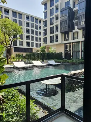 a view of a swimming pool in a building at Luxury Japanese Onsen Reserve - Bangkok in Bangkok