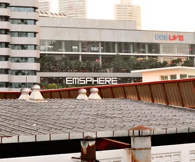 a roof of a building in front of a city at ICON NARINDRA SUITES HOTEL Sukhumvit Bangkok Thailand 50sqm to 90sqm Rooms & FREE Minibar in Bangkok