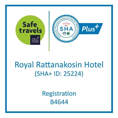 two logos for aryan radiance hospital and a hotel at Royal Rattanakosin Hotel - Near Grand Palace & Khaosan Road in Bangkok