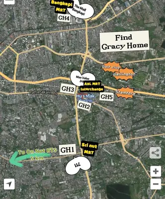 a map of a city with descriptions of different cities at 55sqm Hispeed LAN WiFi workplace 24h maxvalu in Bangkok