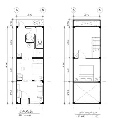 a floor plan and elevation of a house at Hansa Heritage home in Khao San in Bangkok