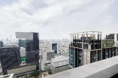 a view of a city from the top of a building at One9Five Asoke Rama 9 \u6708\u79df 500mbps wifi in Bangkok