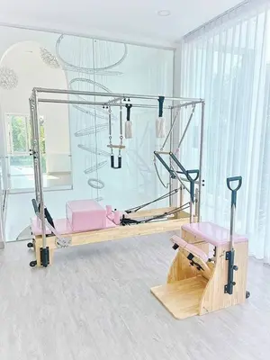 a room with a gym with a bed and a treadmill at Nordic Villa 5BR Pool, Jacuzzi, Rooftop and More in Ban Bang Krang