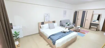 a bedroom with a large bed in a room at New room DMKairport,BTS, impact 340 in Ban Song Hong