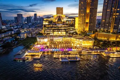 an aerial view of a city at night at XX GO INN Silom BTS Surasak สถานีสุรศักดิ์ in Yan Nawa