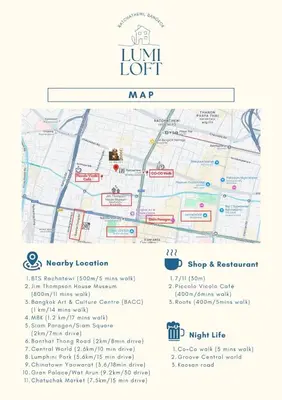 a map of the luht map at LumiLoft in Bangkok