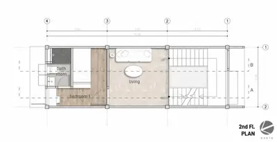 a plan of a house with at LumiLoft in Bangkok