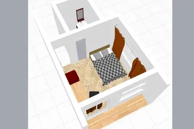 a floor plan of a room with a bed at SKY 6 The Perfect Quiet Oasis BKK Center Near MRT in Bangkok