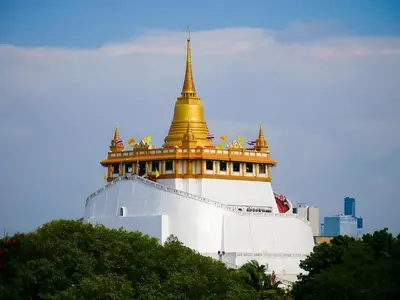 a building with a gold top on top of it at xx Mitr Inn Khaosan มิตร อินน์ ตรอกข้าวสาร in Bangkok