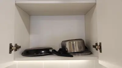 a kitchen shelf with a toaster and a toaster and a toaster at Floating Above Bangkok Same buiding of Lebua High Floor Dream near Iconsiam Asiatique in Bangkok