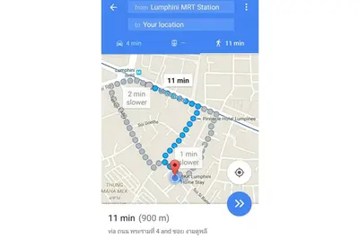 a map of a subway line with a red dot at SKY 21 Colorful Room with Soaring View Center BKK in Bangkok
