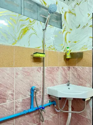 a bathroom with a shower and a sink at 212 Cozy room with private balcony in Bangkok