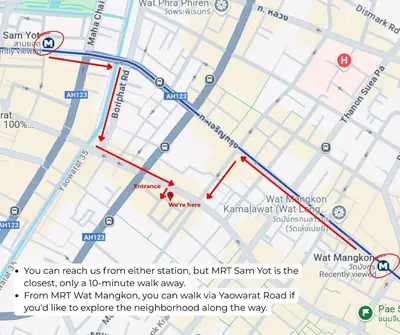 a map of the proposed walkway in khamatown at Cozy Attic Retreat Chinatown near Yaowarat - Songwat in Bangkok