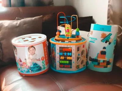 three toys are sitting on a table at Danita's Home Bangkok in Bangkok