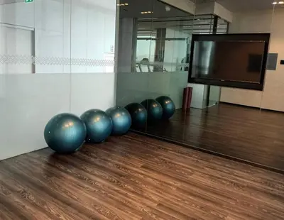 a row of bowling balls sitting on a bowling alley at 1 bedroom Life Ladprao in Bangkok