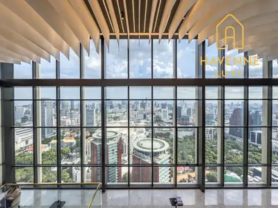 a view of the city from the top of a building at New City Condo in Central Bangkok in Pratunam