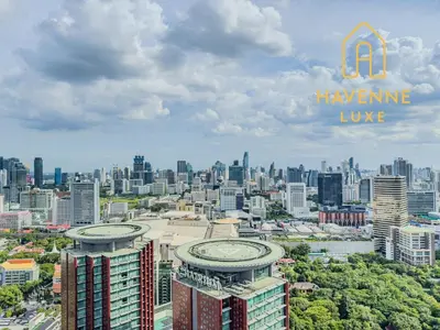 a view of a city with tall buildings at New City Condo in Central Bangkok in Pratunam