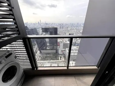 a view of a city from the top of a building at High Skyview Studio with Desk Pool Gym MRT 200m in Ban Na Song