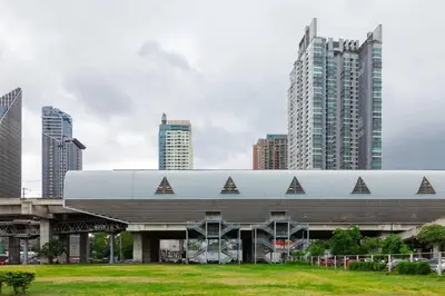 a large building in a city with tall buildings at 53Fl Skyview with King Bed Pool and Gym MRT200m in Ban Na Song