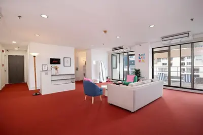 a living room with a couch and a table at Chic King Bed Apt w Bathtub, BTS Central BKK BTB9 in Bangkok