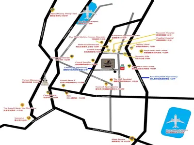a map of the city of philadelphia at Marquis Hotel in Ban Bang Toei (1)