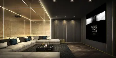 a living room with a couch and a table at Brand New CONDO near Siam Paragon in Pratunam