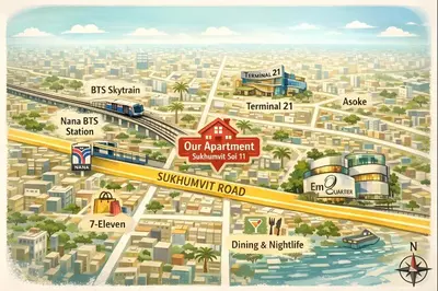 a map of a city with a train at Designer Home BTS bangkok centre Pool Gym
