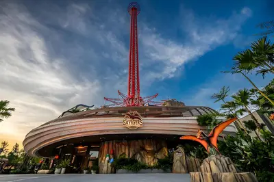 a circular building with a red pole on top of it at GO INN Asiatique - Riverfront Bang Kho Laem