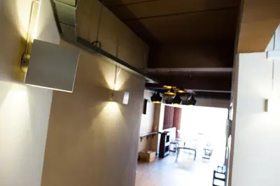 a view of a kitchen and a dining room at KENCOZY accommodation in Bangkok