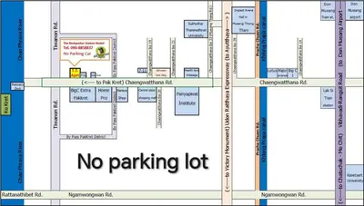 a map of a parking lot with a no parking lot at The Backpacker stn in Nonthaburi