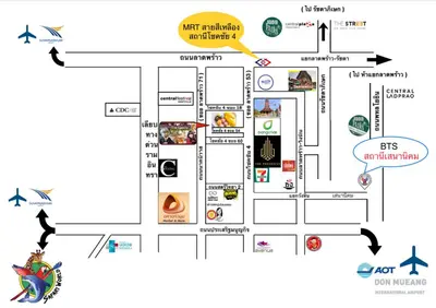 a map of the first catalyst catalyst center at The President Hotel at Chokchai 4 in Bangkok