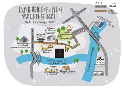 a map of the bangkok hot walking map at Chann Bangkok Noi in Bangkok