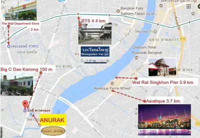 a map of the city of amsterdam at Anurak Guesthouse in Bangkok